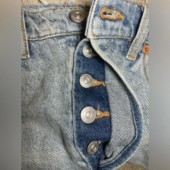 We The Free High Rise Button Fly “BFF” Embroidered Denim Skirt size 25 NWT - Picture 8 of 9